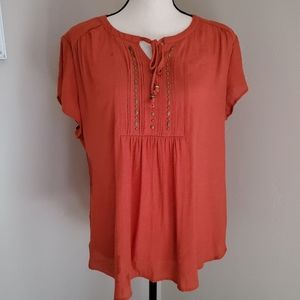 JENNIE & MARLIS Rust Colored Blouse